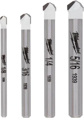 Milwaukee 48-20-8998 Drill Bit Set, 4-Piece, Carbide :SET: QUANTITY: 1