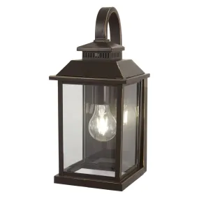 Miner's Lof 15 in. Outdoor Wall Lantern Oil Rubbed Bronze & Gold Finish