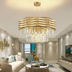 Modern Crystal Chandeliers / Gold Luxury Ceiling Chandelier Fixture for Living Room Hotel Hall Decor Hanging Lamp