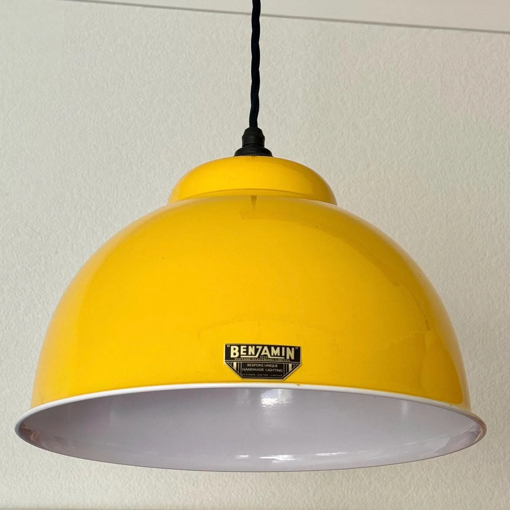 Morely XL ~ 3 x Summer Yellow Lampshade Pendant Set Wooden Track Light | Dining Room | Kitchen Table