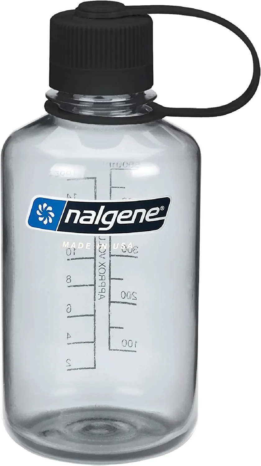 Nalgene Narrow Mouth 16oz Tritan Plastic Water Bottle, 16 Ounce Bottle