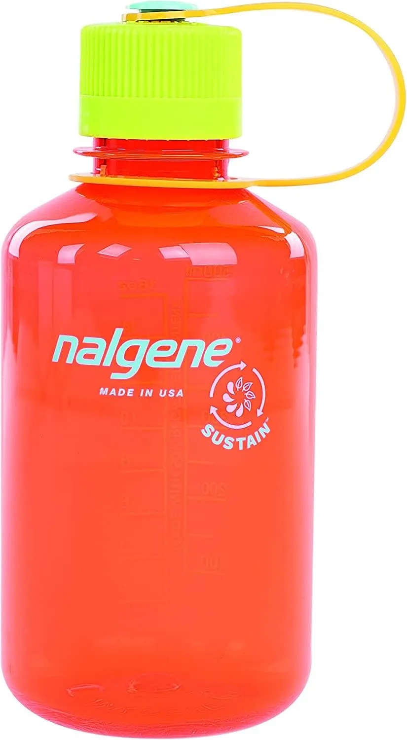 Nalgene Narrow Mouth 16oz Tritan Plastic Water Bottle, 16 Ounce Bottle