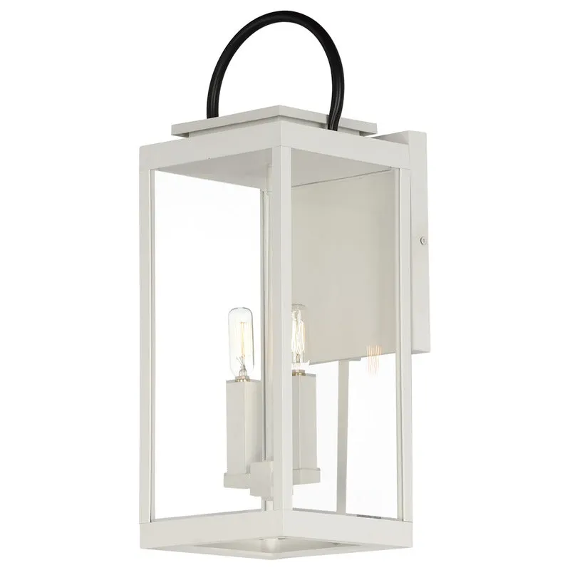 Nassau VX 1-Light Large Outdoor Wall Lantern, Black or White / Black