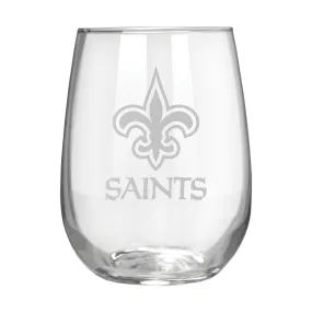 New Orleans Saints 17 oz. Stemless Wine Glass