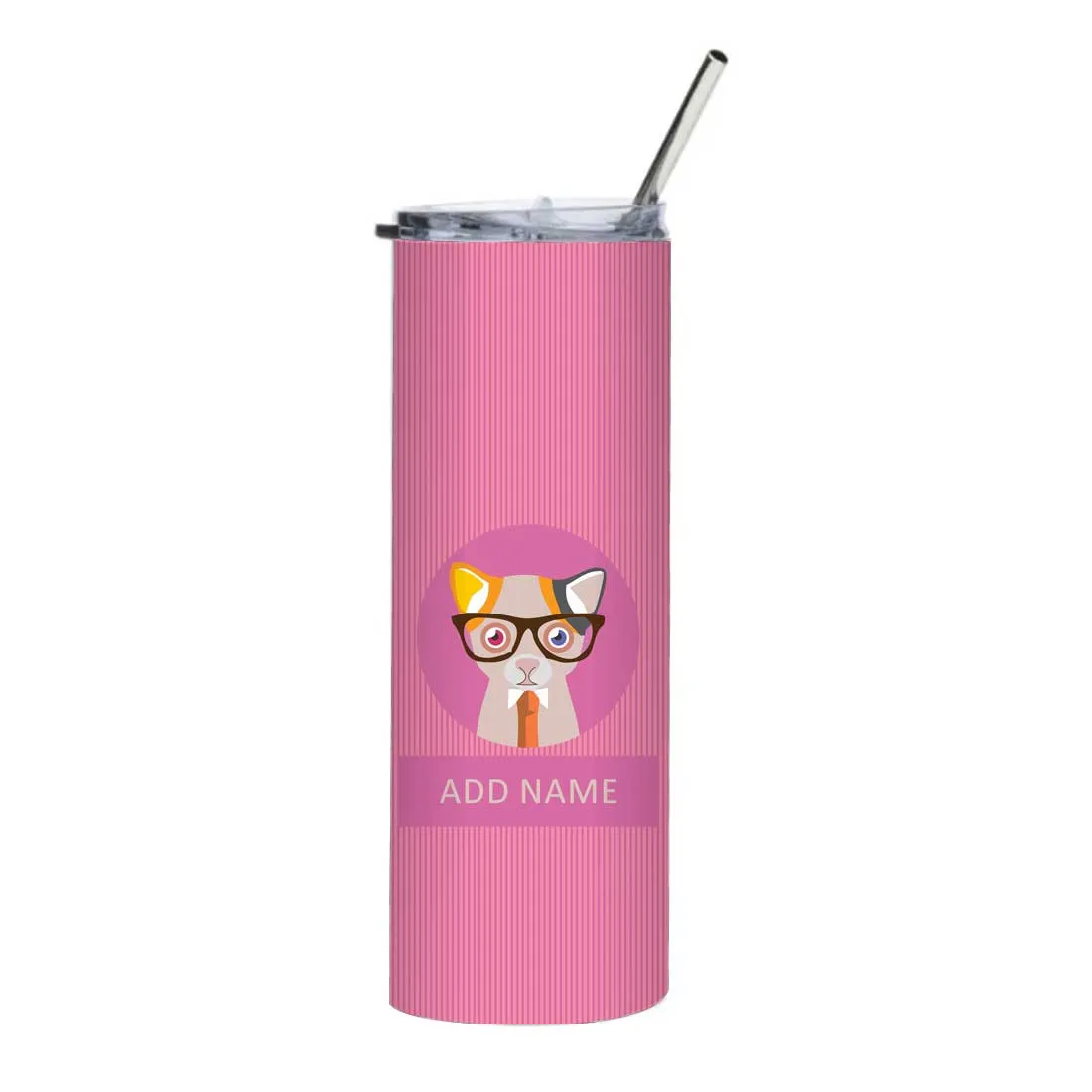 Nutcase Custom Coffee Tumbler with Metal Straw - Insulated Stainless Steel Travel Mug 600ml