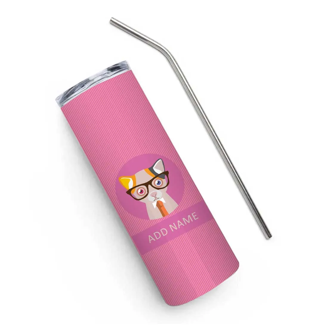 Nutcase Custom Coffee Tumbler with Metal Straw - Insulated Stainless Steel Travel Mug 600ml