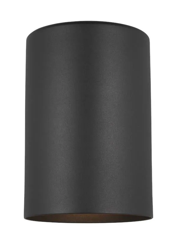 Outdoor Cylinders Collection - Small One Light Outdoor Wall Lantern | Finish: Black - 8313801-12