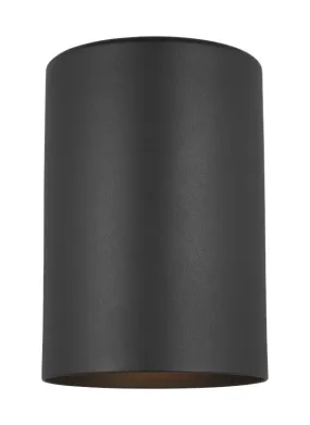 Outdoor Cylinders Collection - Small One Light Outdoor Wall Lantern | Finish: Black - 8313801-12