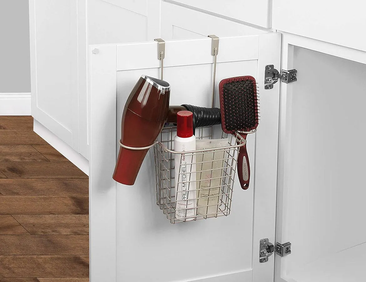 Over Cabinet Styling Rack with Basket