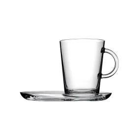 Pasabahce 2 Piece Tribeca 400ml Mug & Plate Set Clear