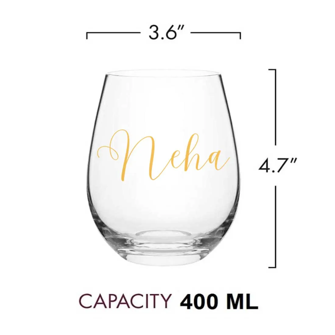 Personalised Glasses for Mocktails Unique Drinking Glasses - Name