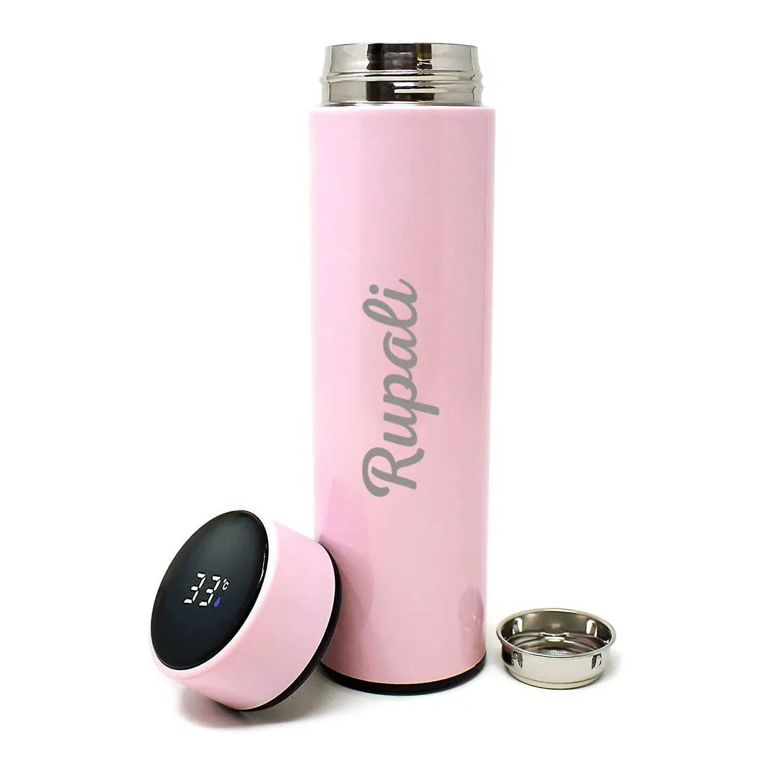 Personalized Coffee Flask Custom Name Engraved With Temperature Display - ADD TEXT