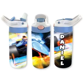 Personalized Kids' 12oz Double Walled Stainless Steel Bottle - Racing