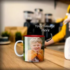 Personalized Red Inner Color Photo Mug