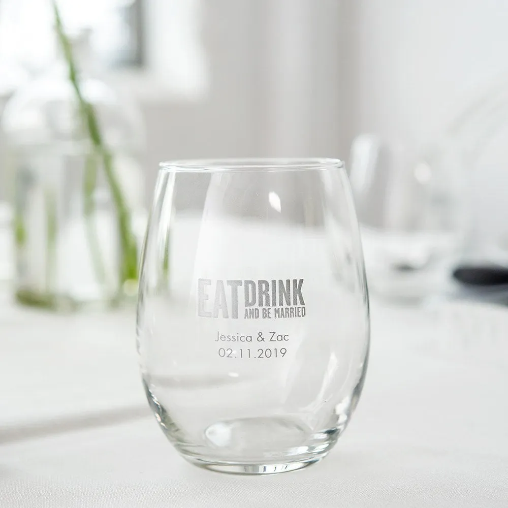 PERSONALIZED STEMLESS WINE GLASSES - SMALL