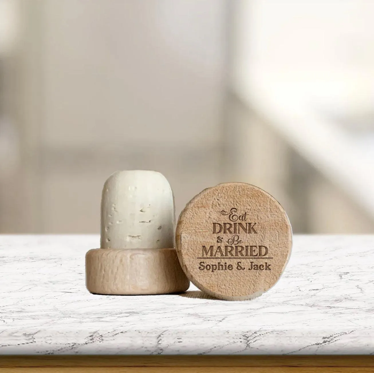 Personalized Wine Cork Stoppers - Couples Designs