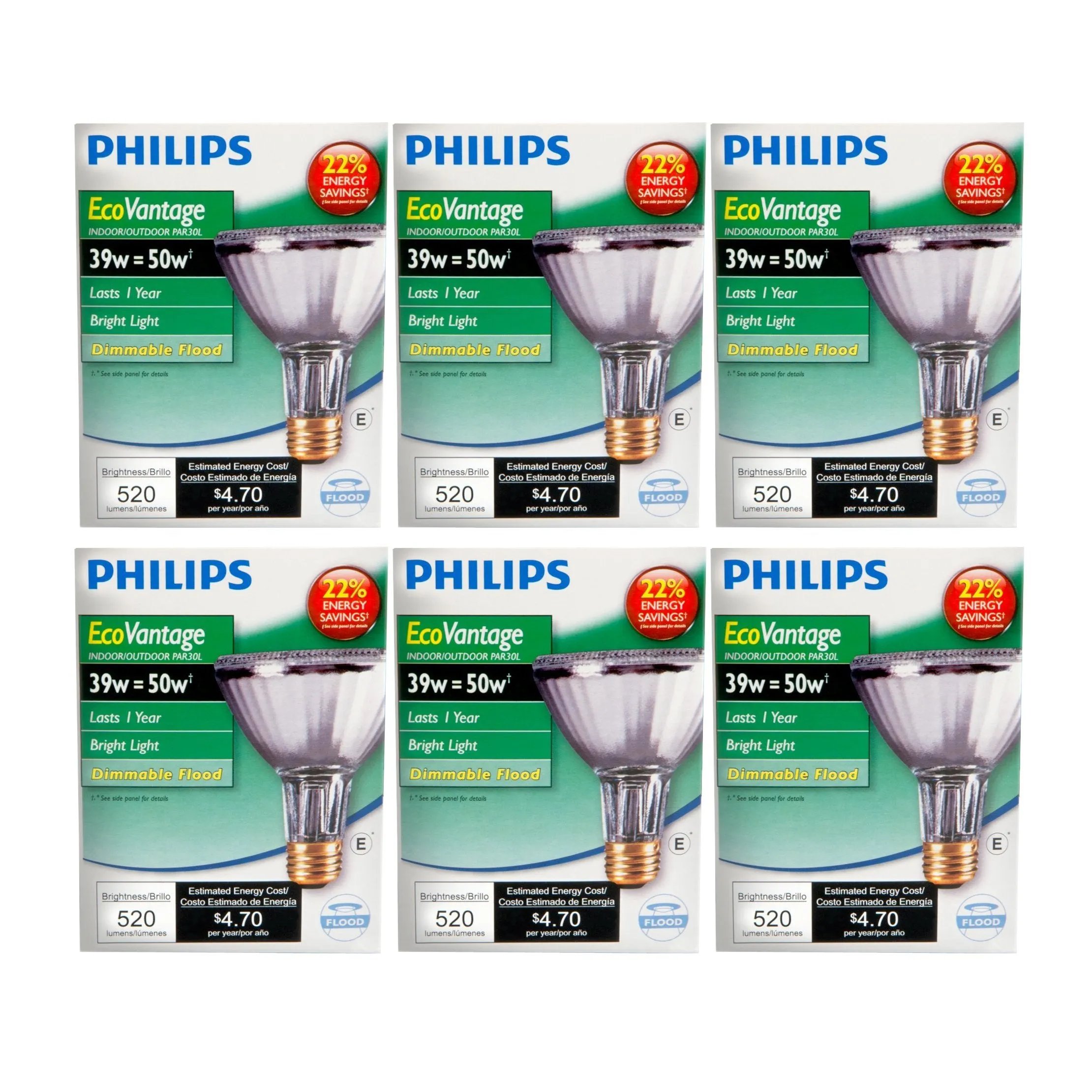 PHILIPS H&PC-65051 428870, 6 Count (Pack of 1), 2900k, 6