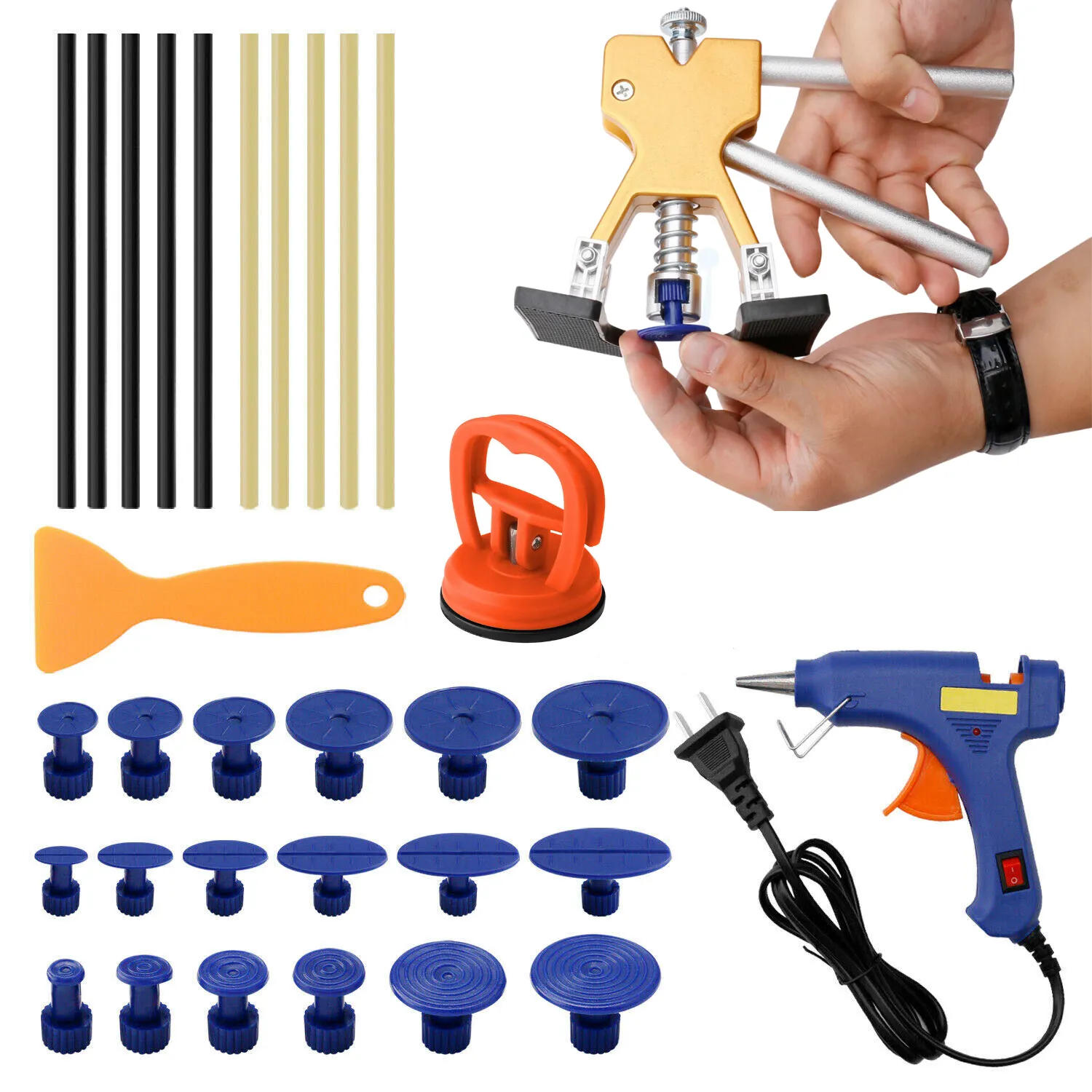 Premium Easy Fix Paintless Car Dent Removal Puller Repair Kit 32PCS