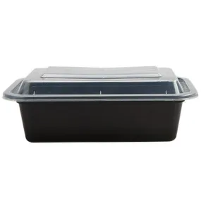 Premium Heavy Plastic, Microwaveable, Stackable 7"x5" 24oz Meal Prep Containers with Airtight Lid