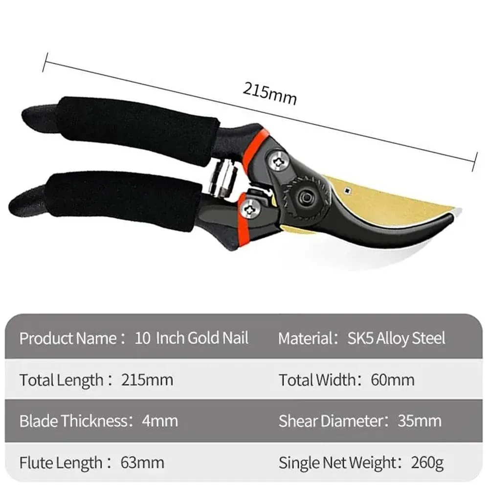 Professional 10-Inch Garden Pruning Shears