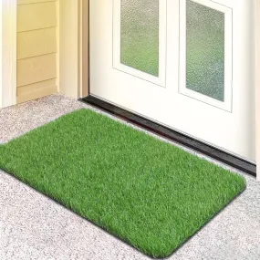 Purav Light 40mm Natural Looking Anti Slip Artificial Grass Mats for Floor Home Green Grass Carpet for Balcony 15x23 Inch (Green, 2 X 1.3 Feet)