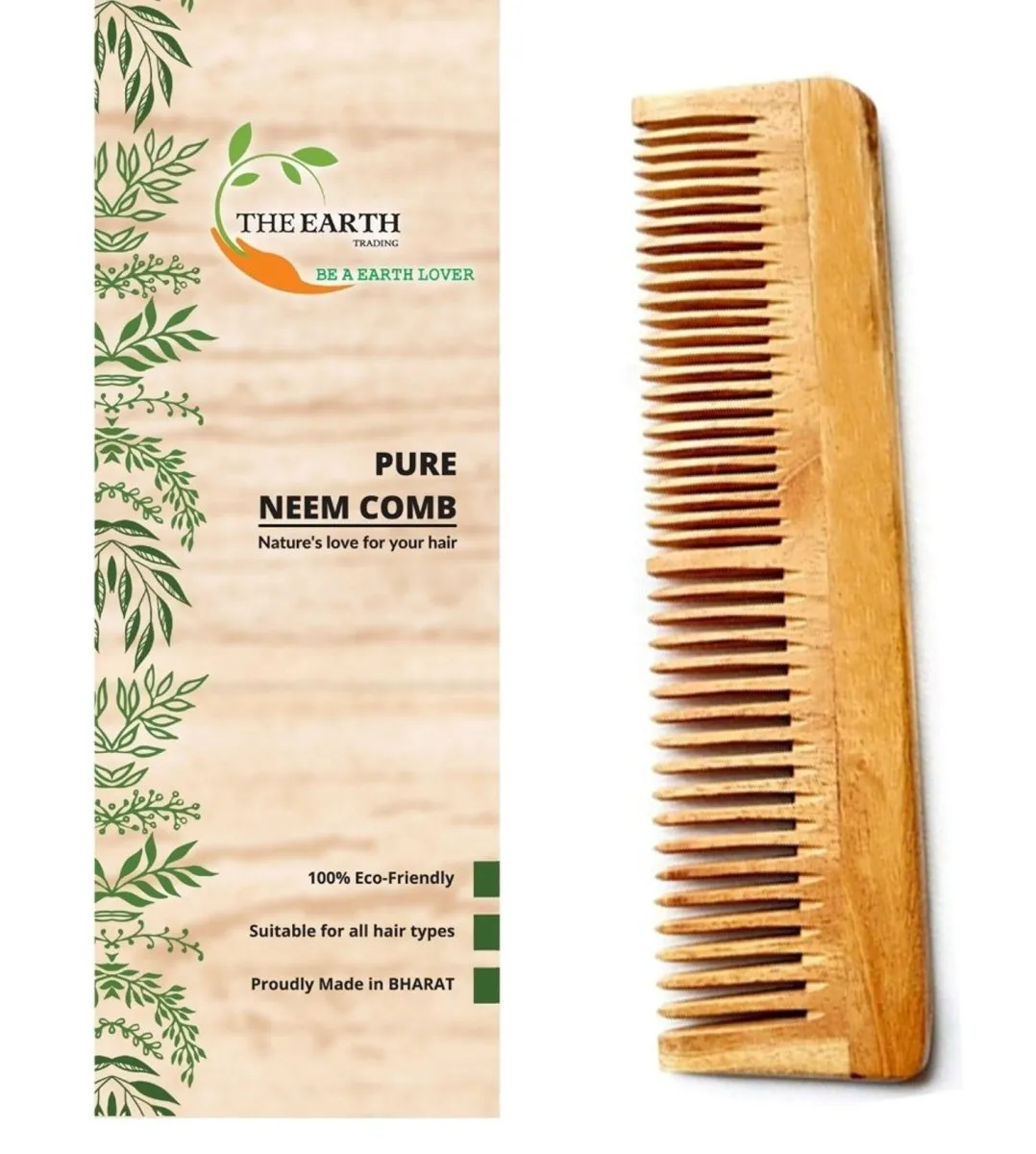 Pure Kacchi Neem Wood Comb Pack Combo -01 (Pack of 2)