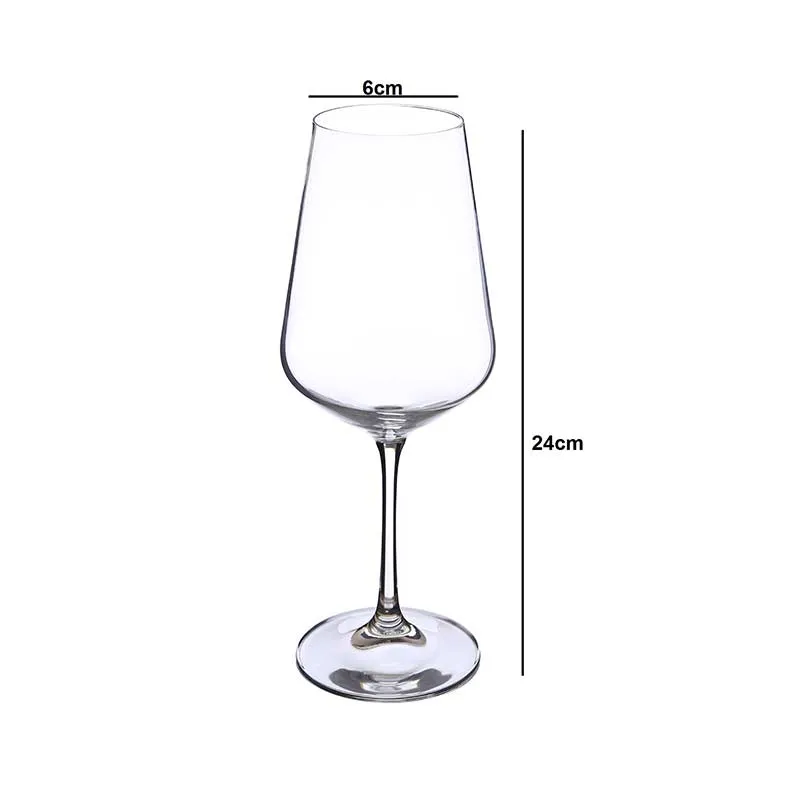 Sandra Wine Glass Clear Bohemia Crystal Glassware | Set of 6 | 4 x 9 inches | 450ml