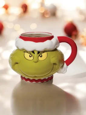 Santa Grinch Sculpted Ceramic Mug