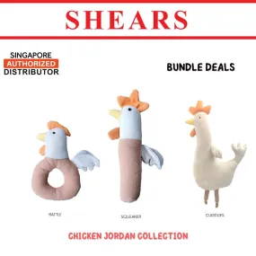 Shears Baby Soft Toy Toddler Toy Cuddlies Rattle Squeaker Bundle Deals Ideal for Christmas Gift Jordan Collection CHICKEN