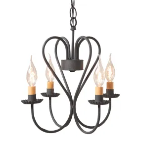 Small Georgetown Chandelier in Textured Black