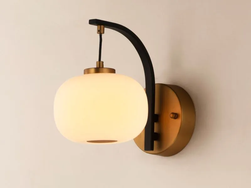 Soji 6" Single Light Wall Sconce in Black and Gold