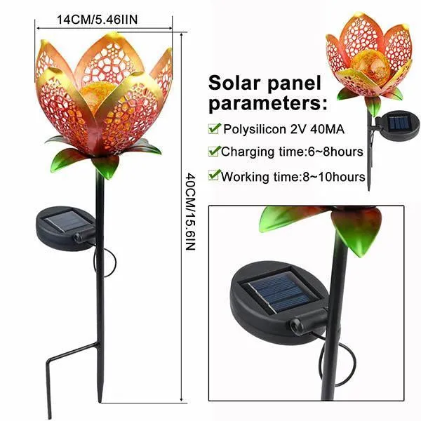 Solar Flower Crackle Garden Light