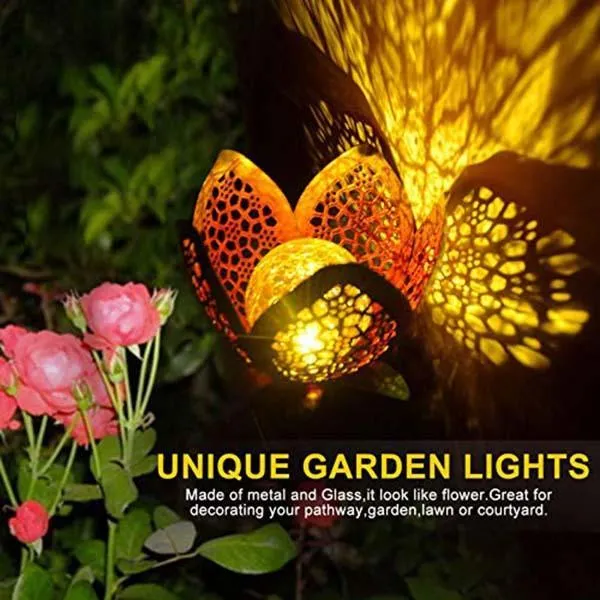 Solar Flower Crackle Garden Light