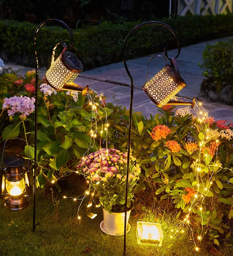 Solar Glowing Fairy Watering Can Light