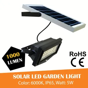 Solar LED Garden Flood Light PIR Motion Sensor Security Light, 6000K, 1000 Lumens