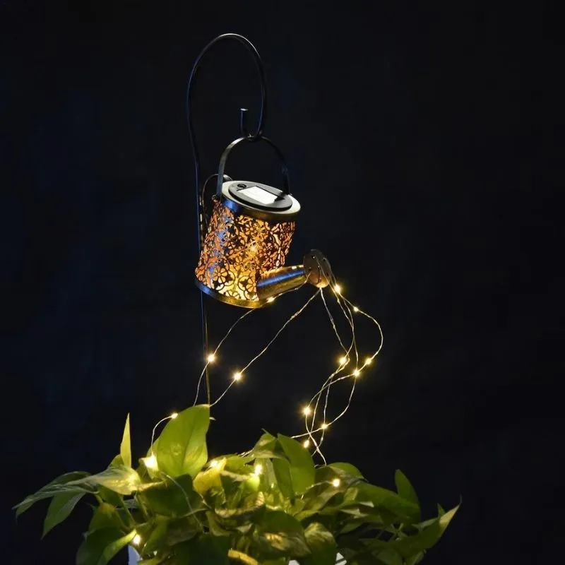 Solar Powered Kettle Showerhead Garden Lamp