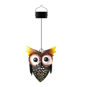 Solar Powered Rustic Decorative Outdoor LED Owl Lamp