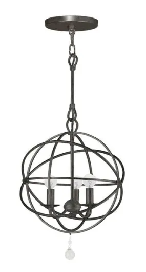 SOLARIS 3 LIGHT MINI CHANDELIER, ENGLISH BRONZE