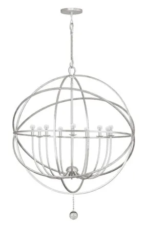 SOLARIS 9 LIGHT SPHERE CHANDELIER, SILVER