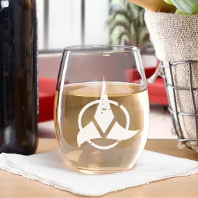 Star Trek Klingon Logo Laser Engraved Stemless Wine Glass