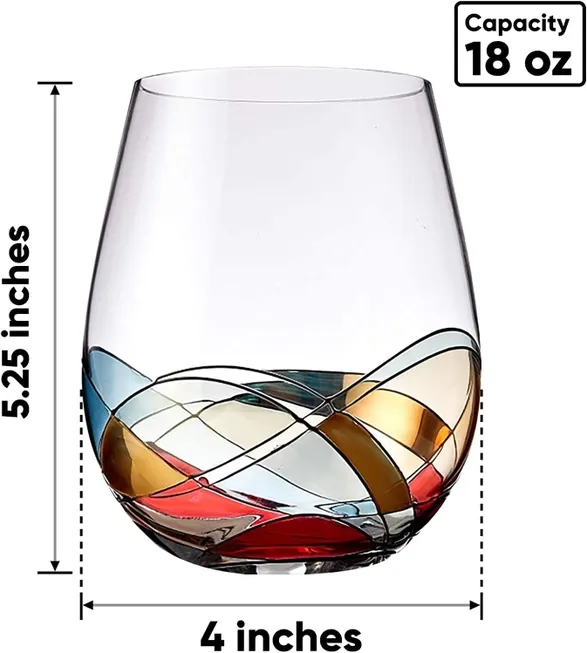 Stemless Wine Glasses Gift Set