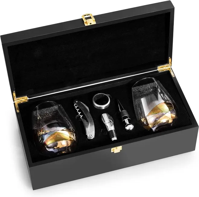 Stemless Wine Glasses Gift Set