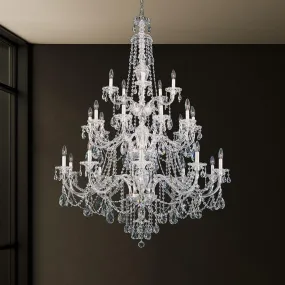 Sterling 25 Light Silver Chandelier with Crystals from Swarovski