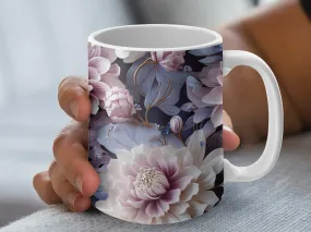 Stunning Purple Flowers Coffee Mug, Floral Coffee Mug, Floral Flower Mug, Cute Mug Gift for Mom or Best Friend