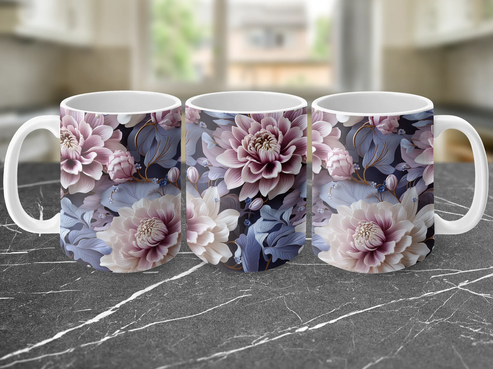 Stunning Purple Flowers Coffee Mug, Floral Coffee Mug, Floral Flower Mug, Cute Mug Gift for Mom or Best Friend