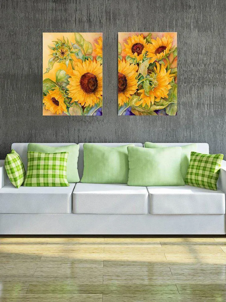 Sunflower Print Cloth Art 2pcs