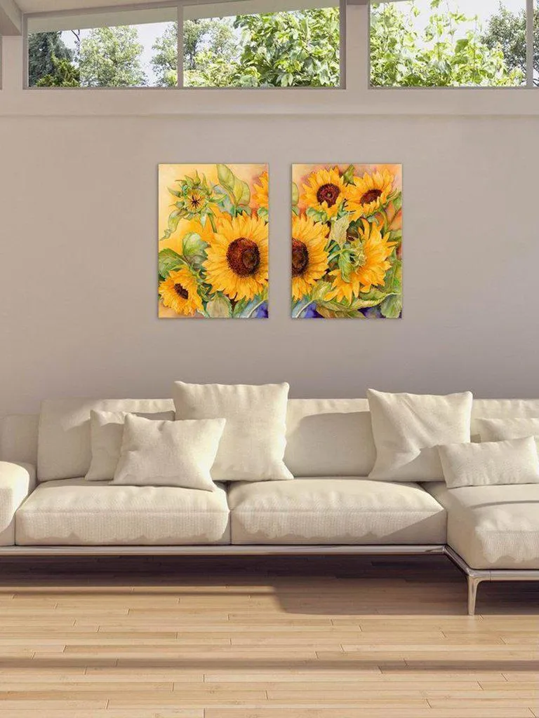 Sunflower Print Cloth Art 2pcs