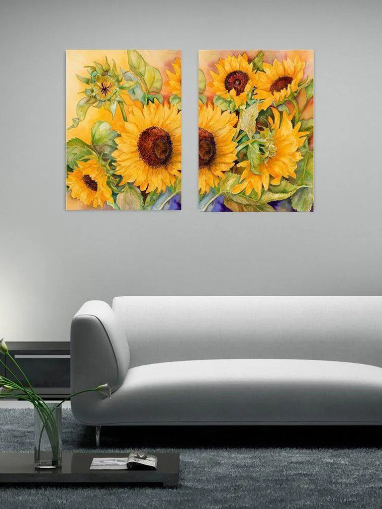 Sunflower Print Cloth Art 2pcs