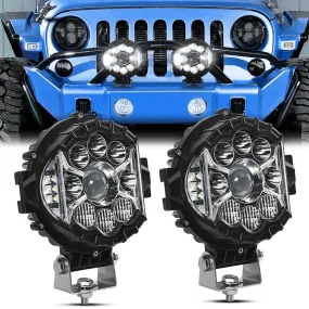 Suparee 7 Inch Side Shooter 90W Light Bar LED for Truck Jeep SUV Off-Road