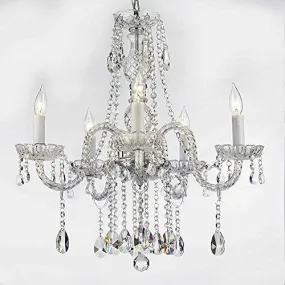 Swarovski Crystal Trimmed Chandelier Authentic All Crystal Chandeliers Lighting Chandeliers H27" X W24" - A46-B14/384/5 Sw